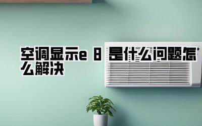 空调显示e8是什么问题怎么解决