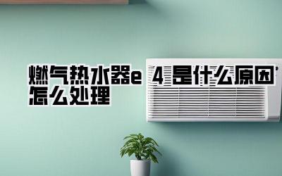 燃气热水器e4是什么原因怎么处理