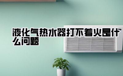 液化气热水器打不着火是什么问题